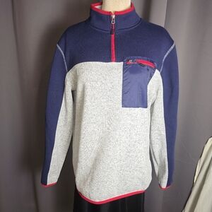 Club Room Mens Quarter Zip Pullover Sweatshirt Medium Blue Gray Fleece